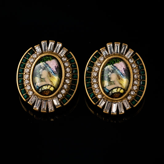 Vintage Crystal Classic Handcrafted Earrings for Ladies