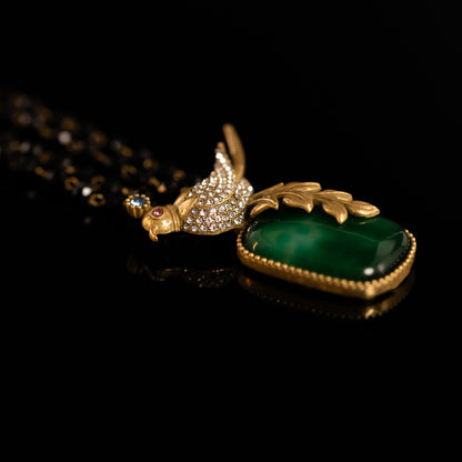 Vintage Agate Timeless Stone Inlay Necklace for Ladies