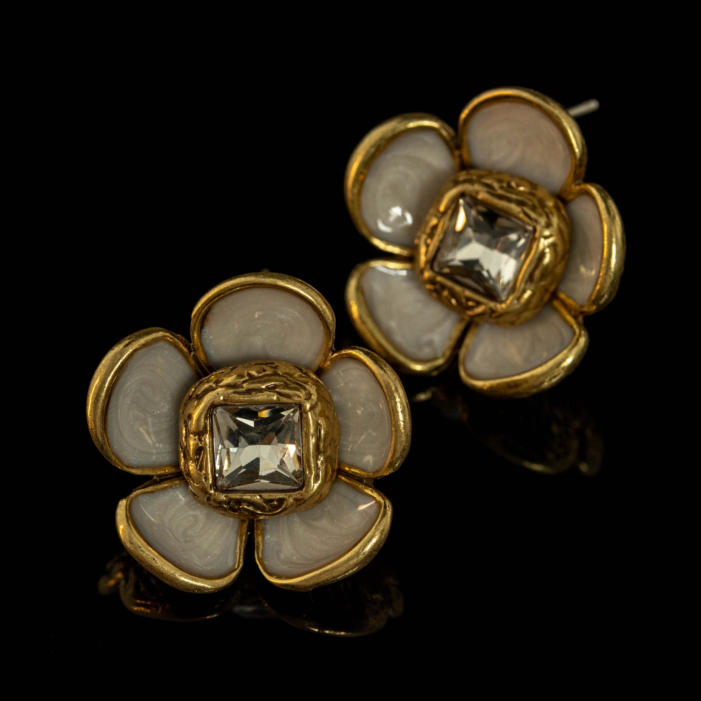 Vintage Enamel Heart Timeless Handcrafted Earrings Timeless Style