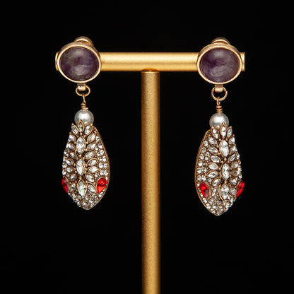 Vintage Crystal Artisan Timeless Earrings Gift Jewelry