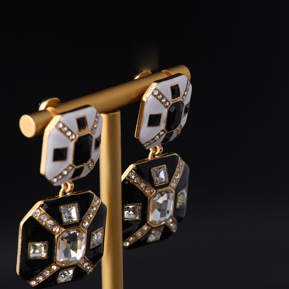 Vintage Enamel Statement Refined Earrings Timeless Style