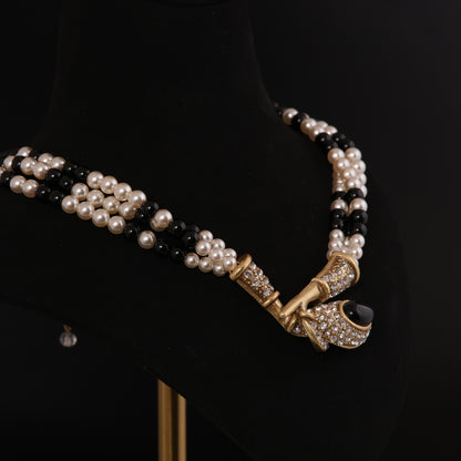 Vintage Pearl Geometric Refined Necklace for Ladies