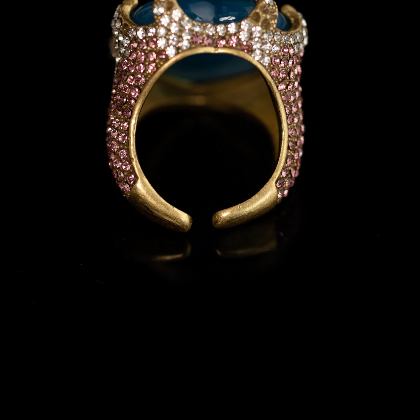 Vintage Natural Stone Geometric Luxury Open Ring