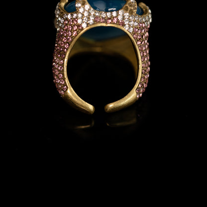 Vintage Natural Stone Geometric Luxury Open Ring
