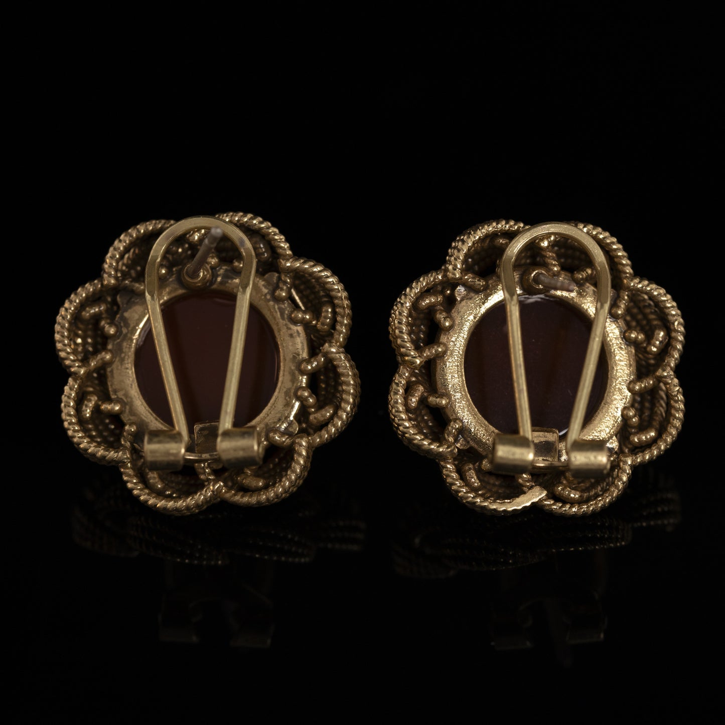 Vintage Agate Refined Stone Inlay Earrings for Women