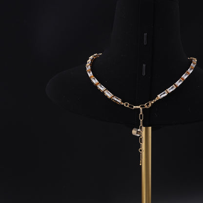 Vintage Cubic Zirconia Geometric Luxury Necklace for Ladies