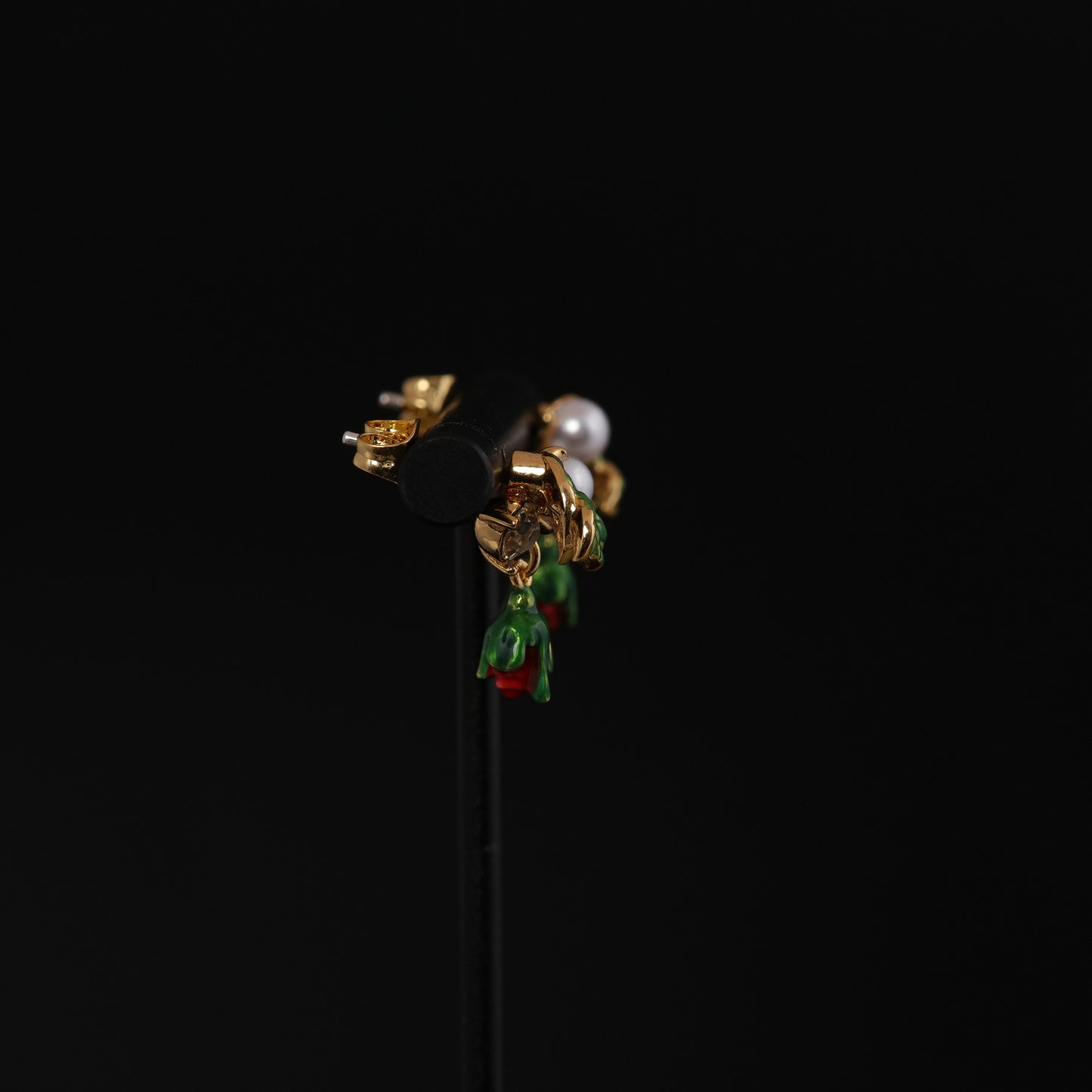 Vintage Pearl Leaf Artisan Earrings for Women