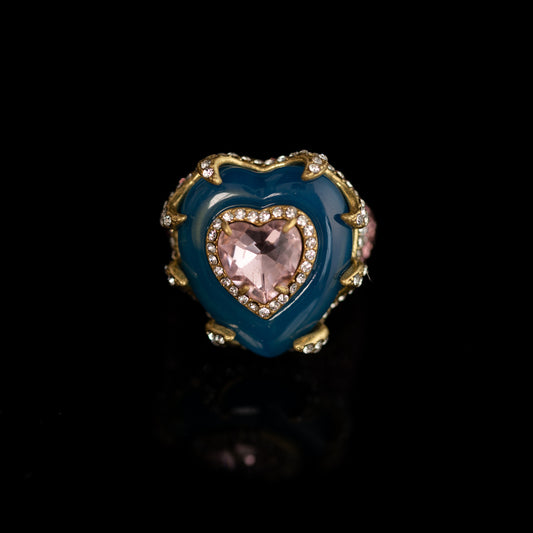 Vintage Natural Stone Geometric Luxury Open Ring