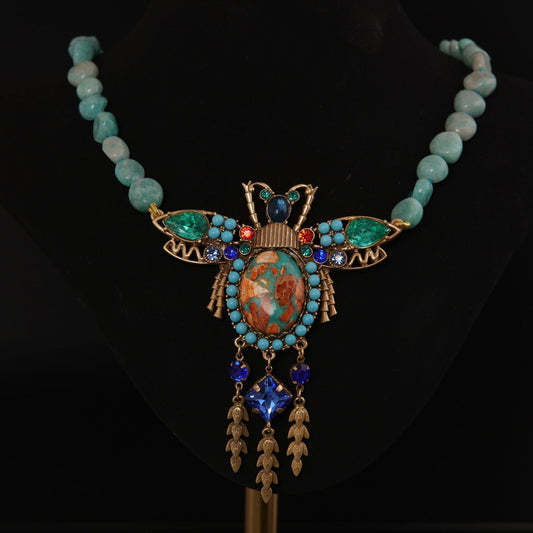 Vintage Natural Stone Refined Handcrafted Necklace Gift Jewelry