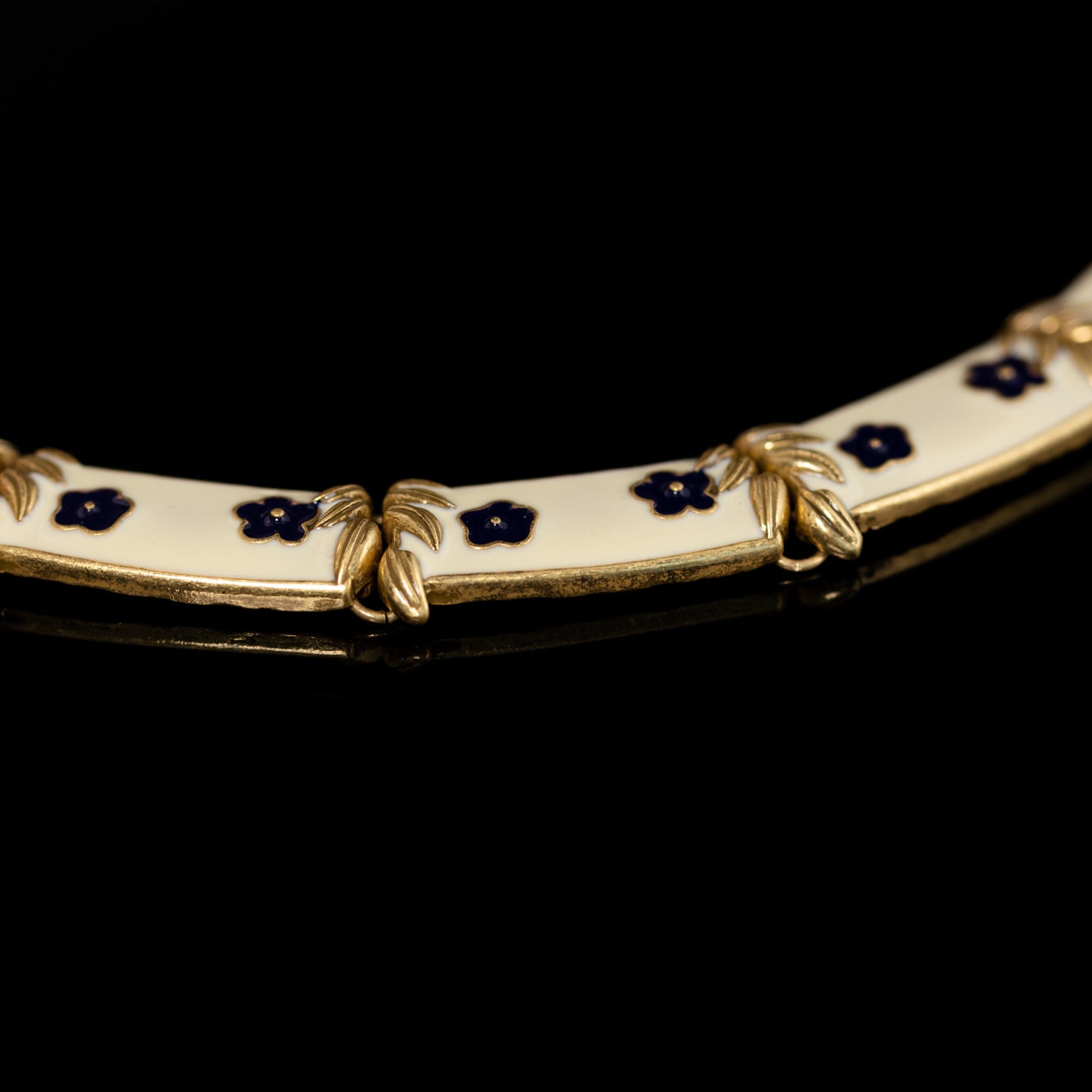 Vintage Enamel Floral Elegant Handcrafted Necklace Timeless Style