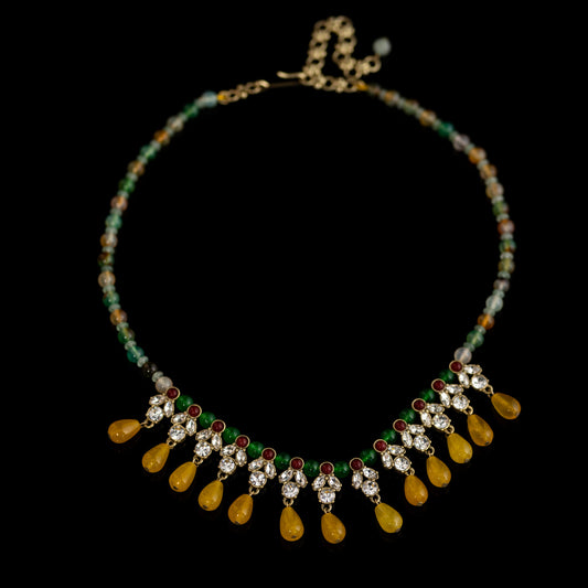 Vintage Natural Stone Geometric Luxury Handcrafted Necklace for Women