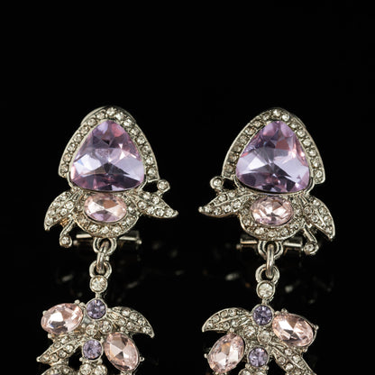 Vintage Crystal Cross Statement Handcrafted Earrings Handcrafted Design