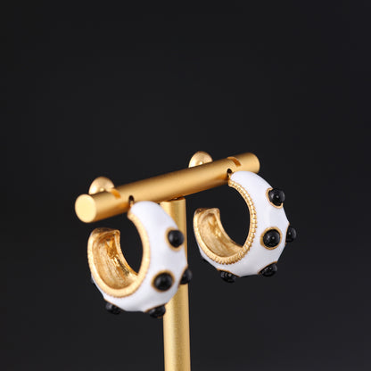 Vintage Enamel Luxury Classic Earrings Gift Jewelry