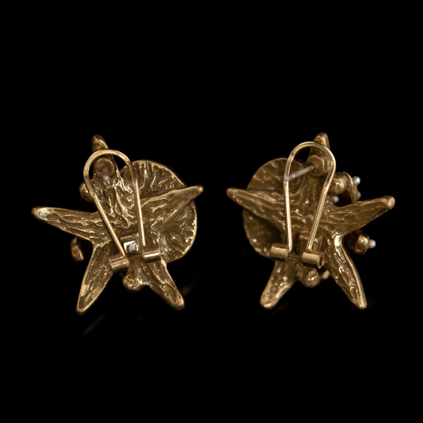 Vintage Pearl Star Timeless Polished Earrings for Women