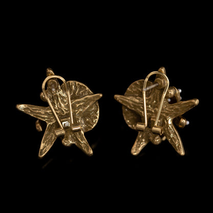 Vintage Pearl Star Timeless Polished Earrings for Women