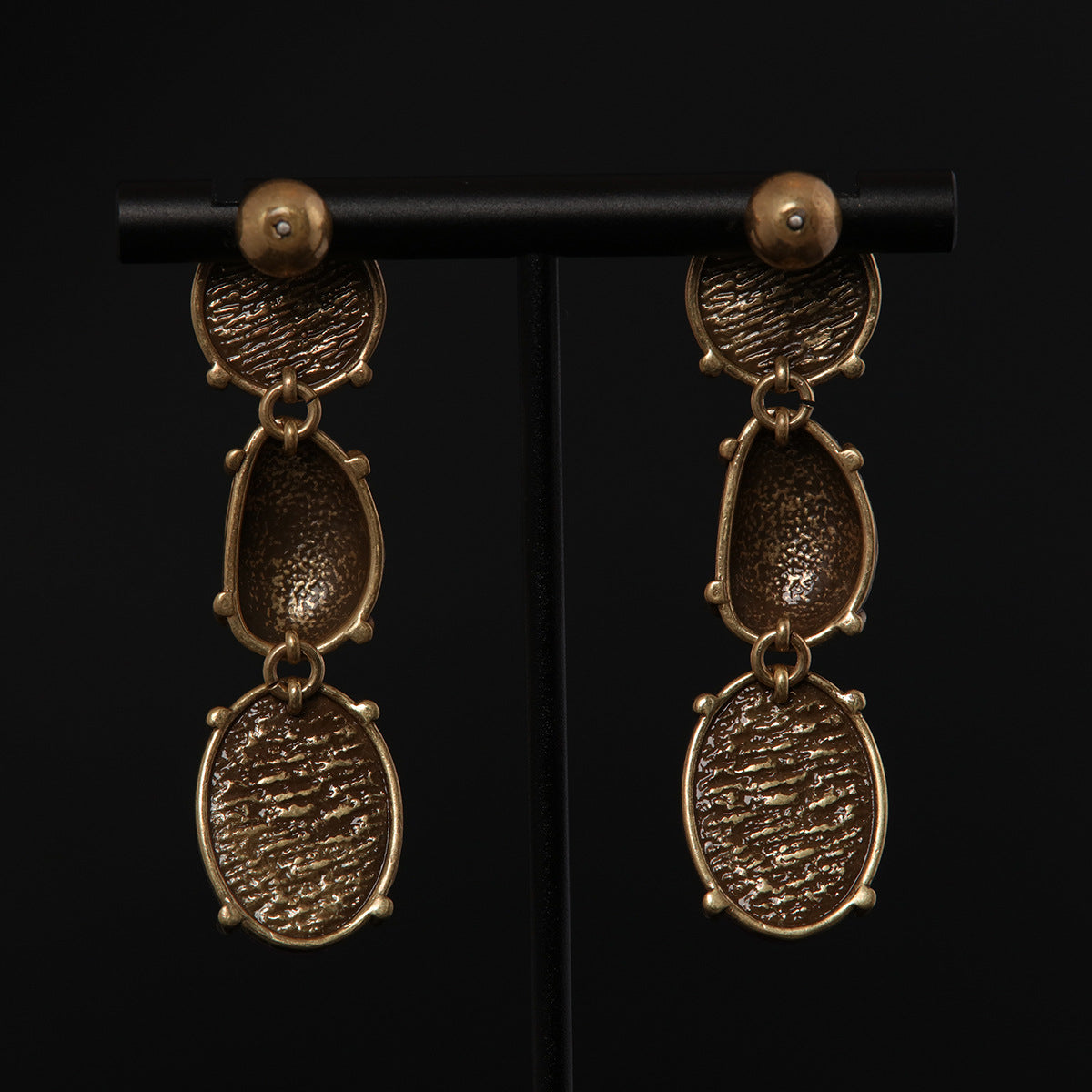 Vintage Natural Stone Heart Timeless Earrings Handcrafted Design