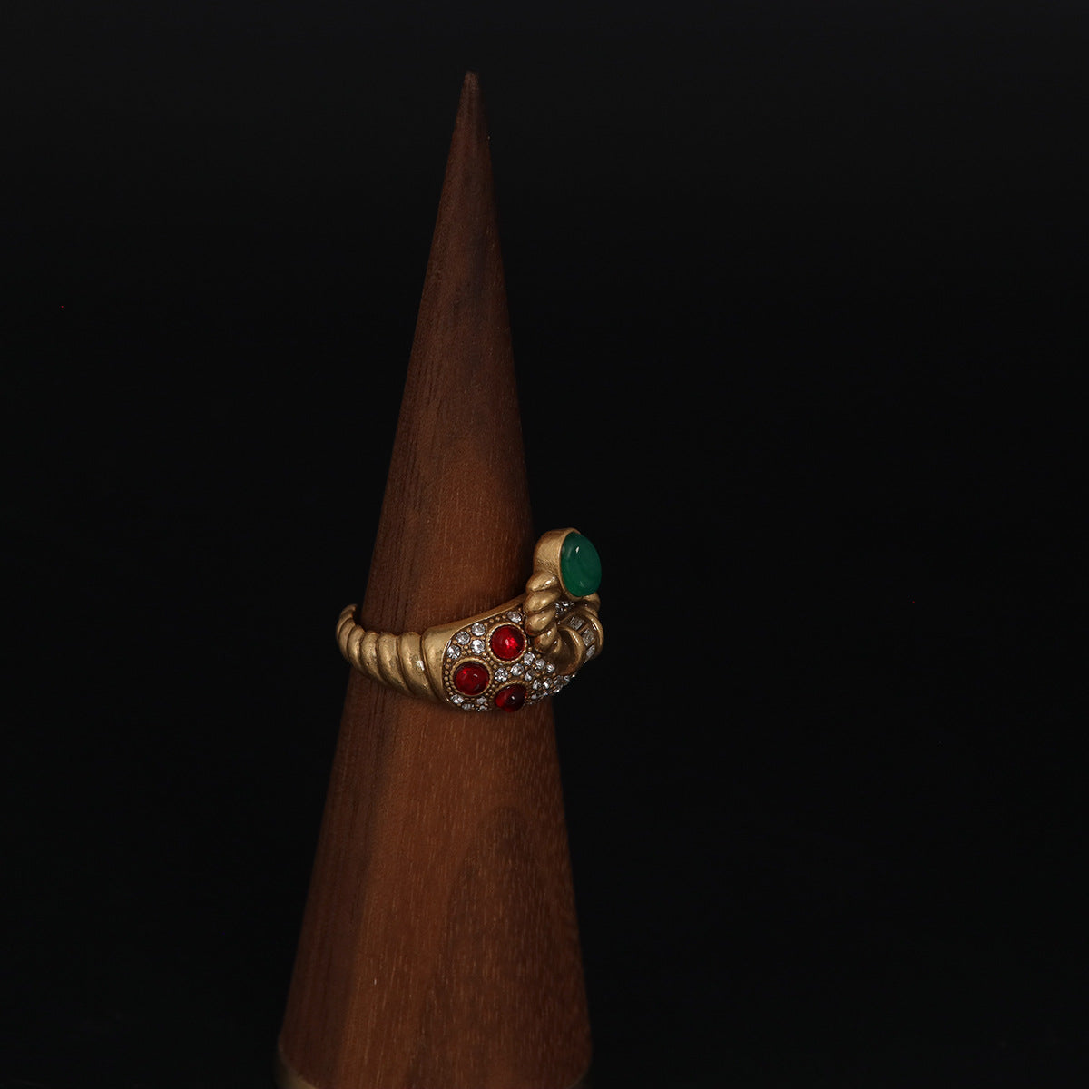 Vintage Agate Geometric Timeless Stone Inlay Open Ring Timeless Style
