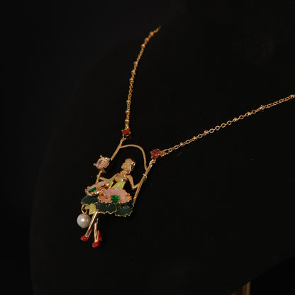 Vintage Enamel Classic Statement Necklace for Ladies