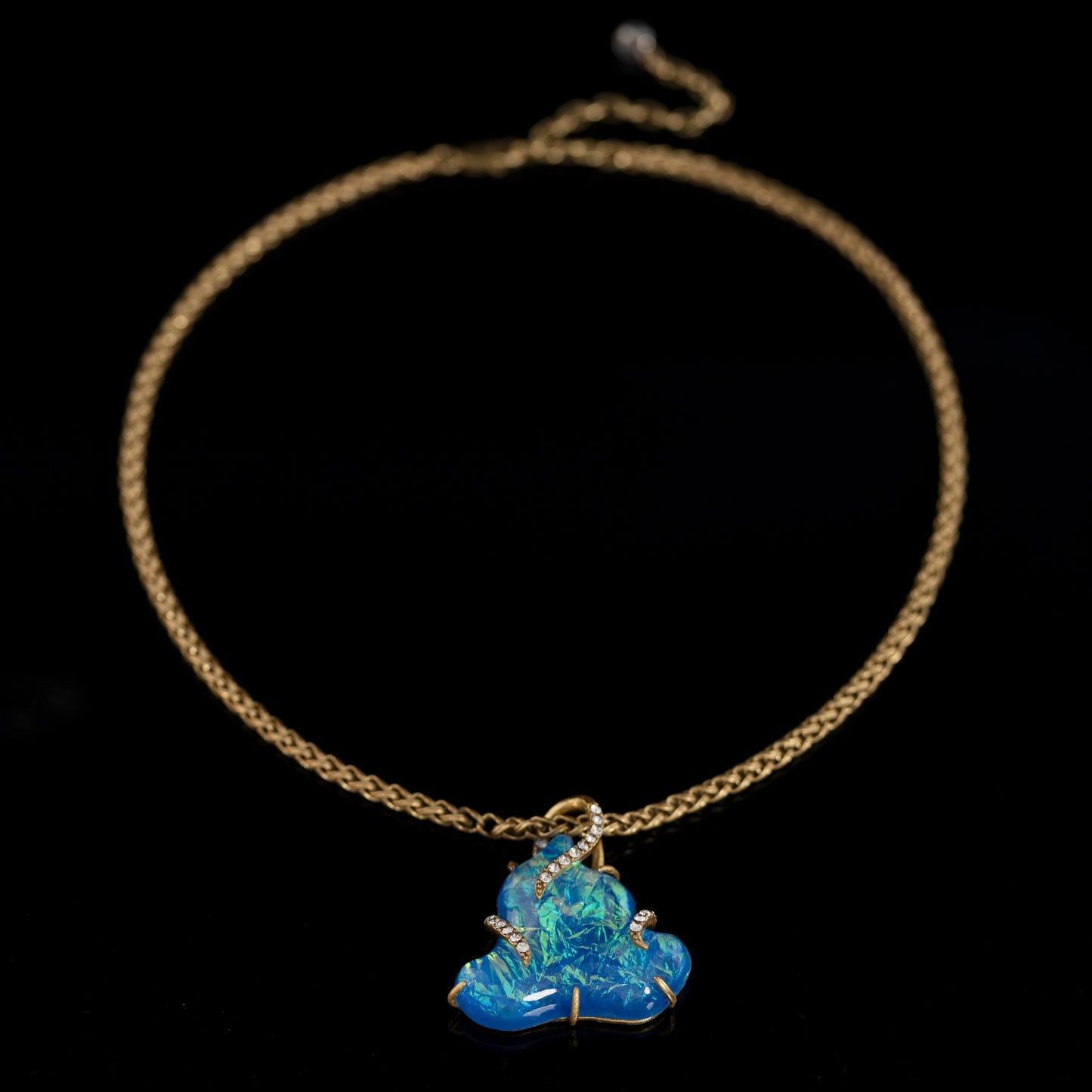 Vintage Timeless Stone Inlay Necklace Gift Jewelry