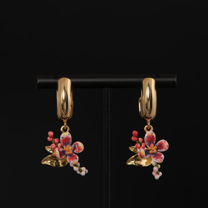 Vintage Enamel Floral Timeless Earrings Timeless Style