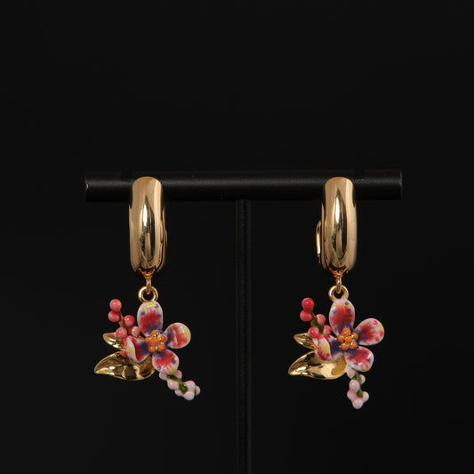 Vintage Enamel Floral Timeless Earrings Timeless Style