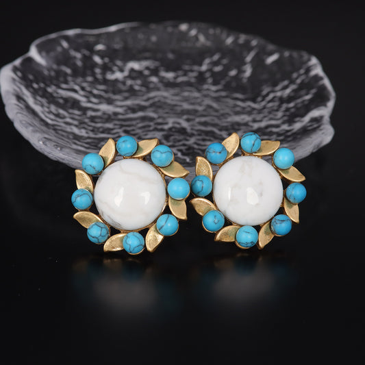 Vintage Natural Stone Timeless Handcrafted Earrings Handcrafted Design