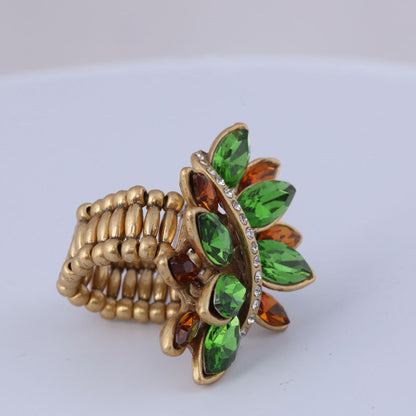 Vintage Leaf Chic Art Deco Open Ring