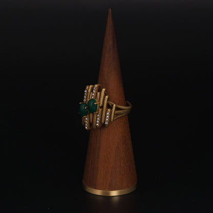 Vintage Natural Stone Geometric Chic Open Ring Gift Jewelry