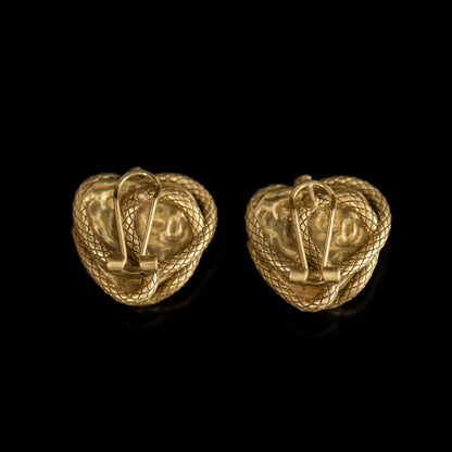 Vintage Natural Stone Heart Refined Handcrafted Earrings for Women