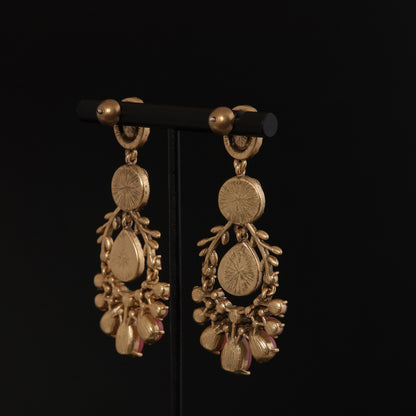 Vintage Agate Blossom Luxury Earrings Gift Jewelry