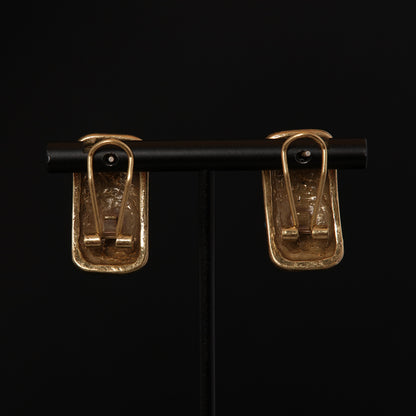 Vintage Artisan Stone Inlay Earrings for Ladies