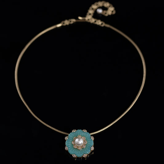 Vintage Pearl Floral Luxury Handcrafted Necklace Timeless Style