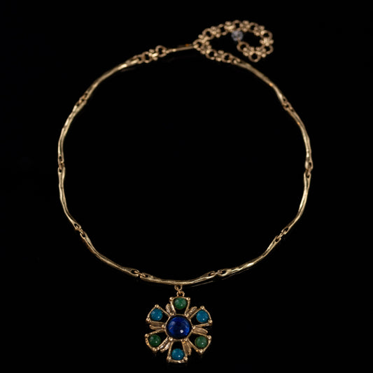 Vintage Natural Stone Luxury Necklace Handcrafted Design
