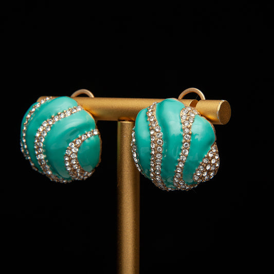 Vintage Enamel Artisan Luxury Earrings Timeless Style