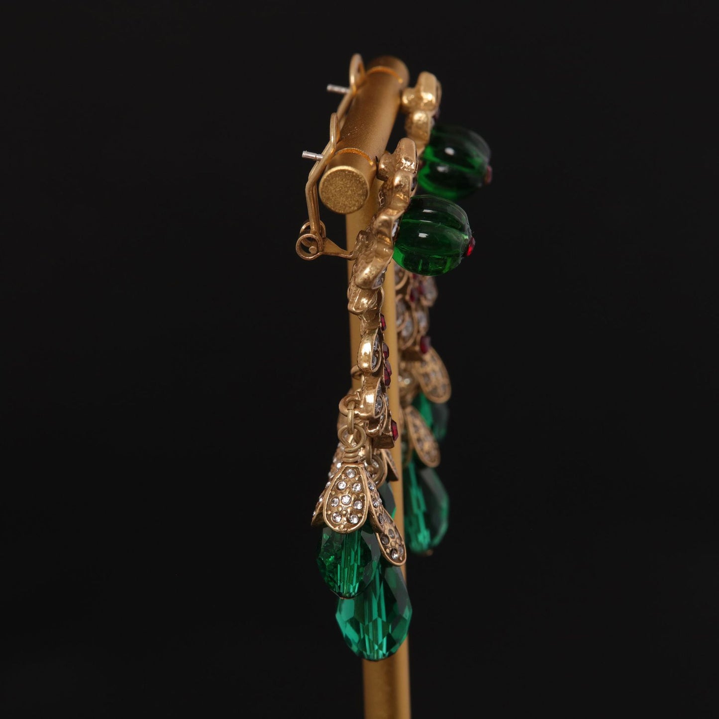 Vintage Crystal Floral Artisan Earrings for Women
