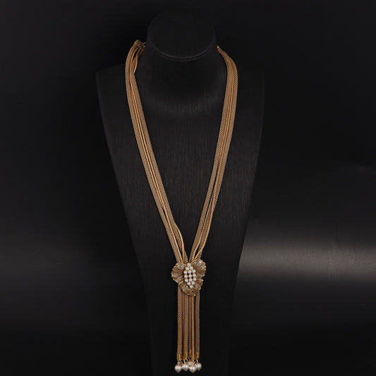Vintage Pearl Leaf Elegant Necklace for Women