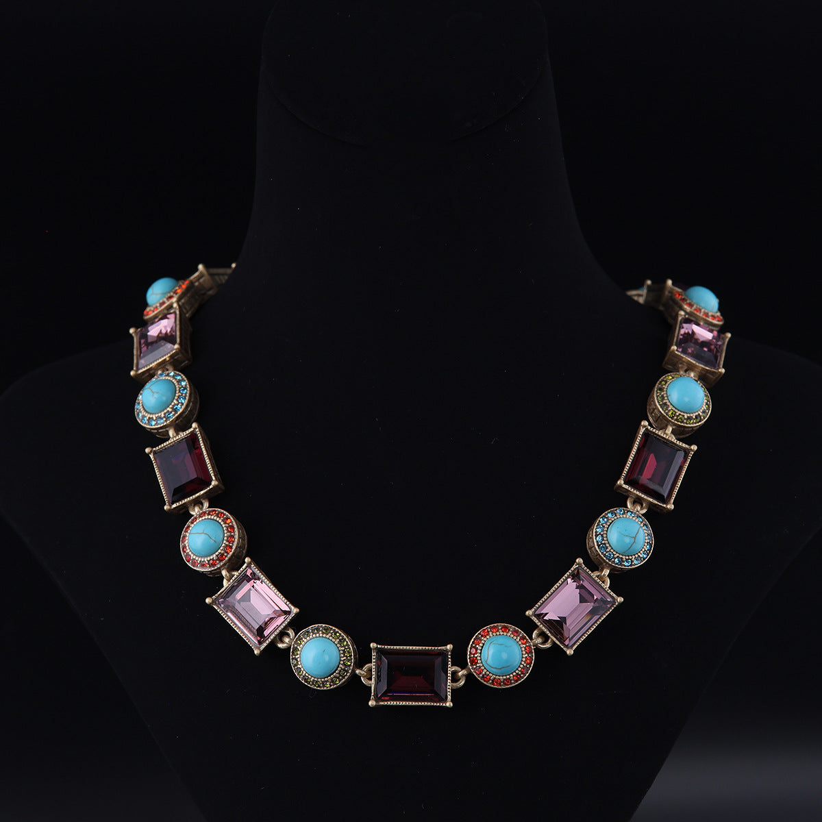 Vintage Cubic Zirconia Geometric Elegant Polished Necklace for Women