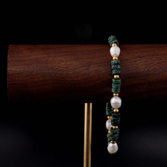 Vintage Pearl Geometric Chic Handcrafted Bracelet Gift Jewelry