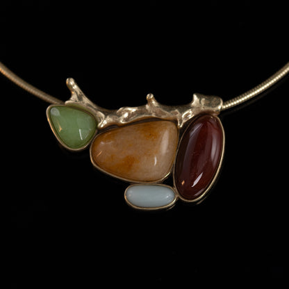 Vintage Agate Geometric Classic Necklace Gift Jewelry