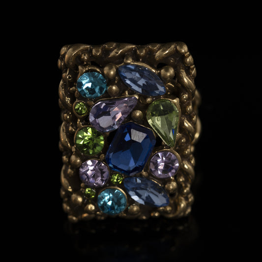 Vintage Natural Stone Geometric Refined Handcrafted Open Ring Gift Jewelry