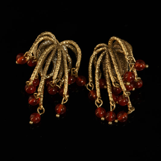 Vintage Agate Classic Luxury Earrings Handcrafted Design