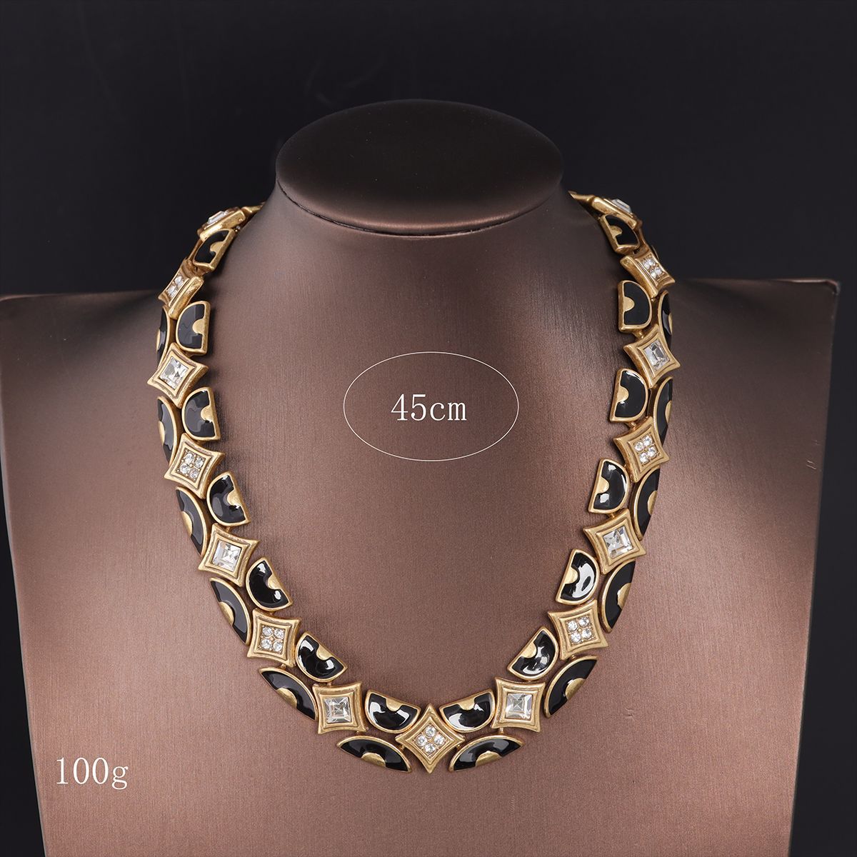 Vintage Cubic Zirconia Elegant Stone Inlay Necklace Gift Jewelry