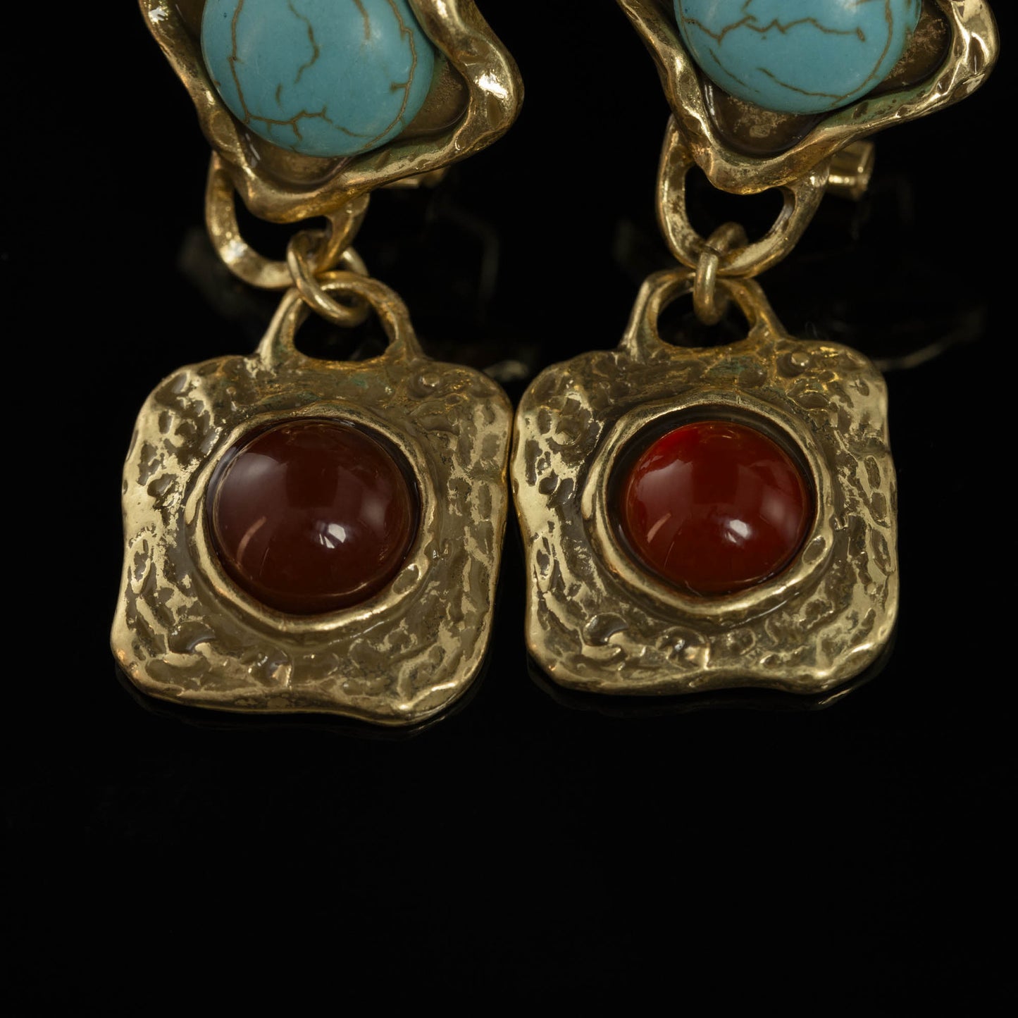 Vintage Natural Stone Geometric Chic Handcrafted Earrings for Women