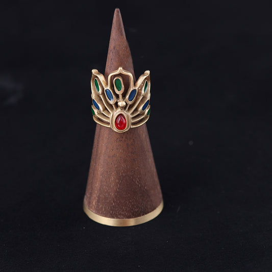 Vintage Enamel Classic Statement Open Ring Timeless Style