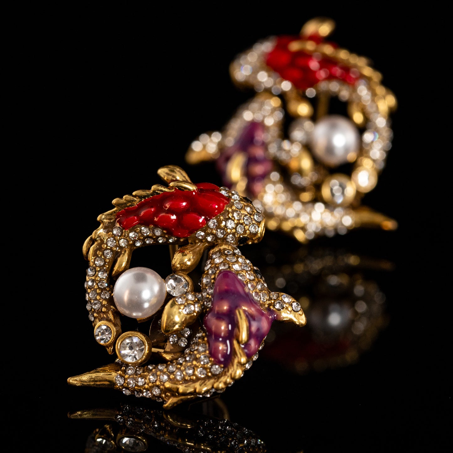 Vintage Enamel Timeless Handcrafted Earrings for Women