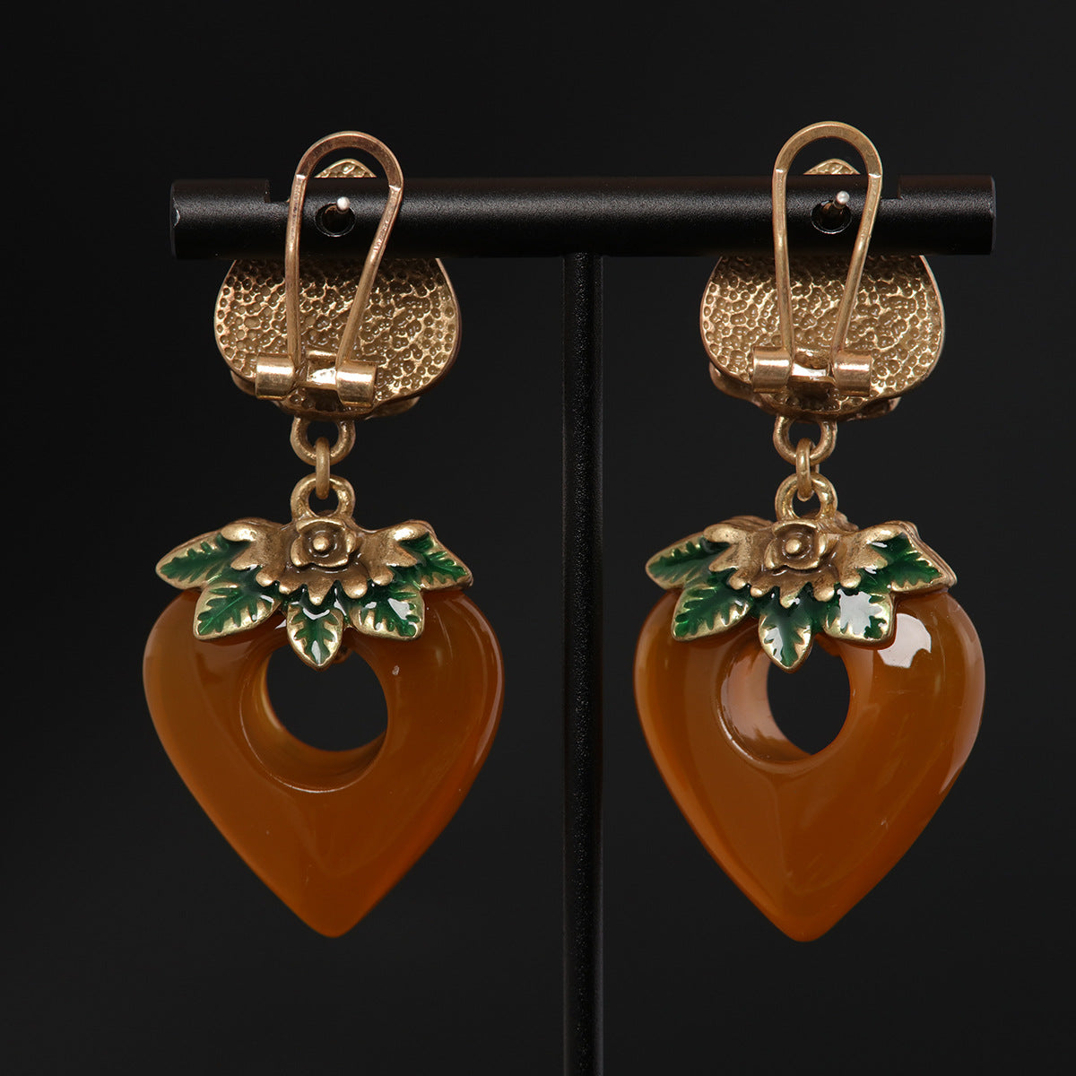 Vintage Heart Artisan Statement Earrings for Women
