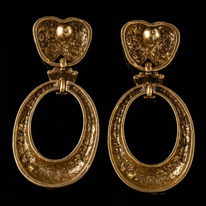 Vintage Enamel Refined Stone Inlay Earrings Timeless Style