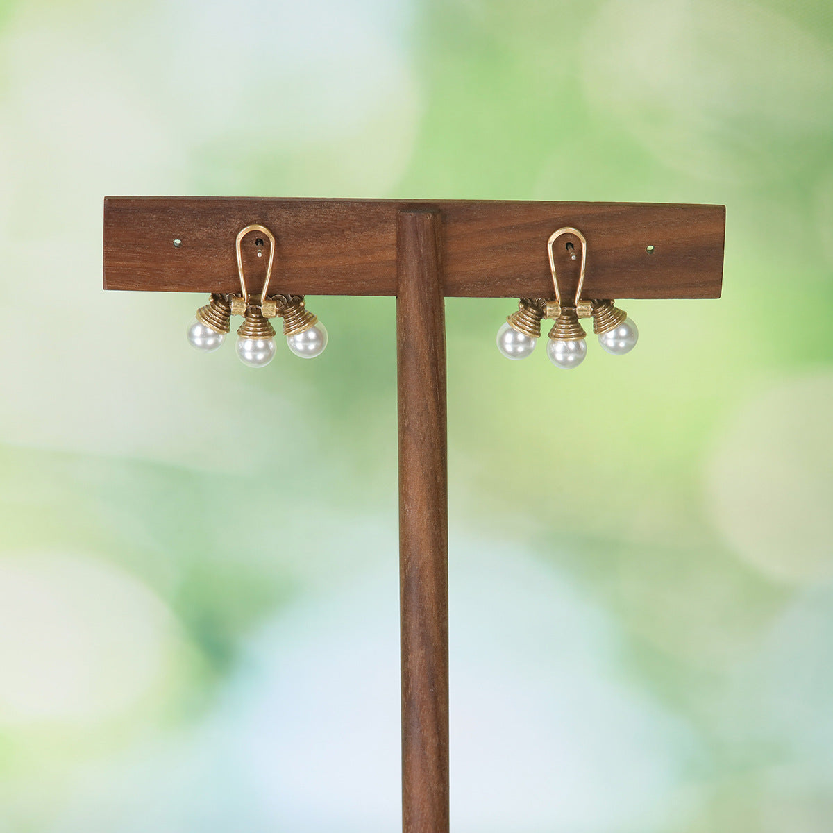Vintage Pearl Heart Statement Earrings Handcrafted Design