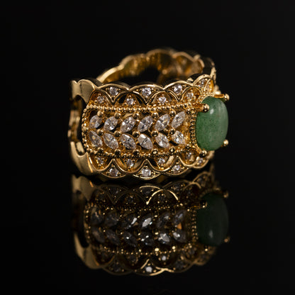 Vintage Crystal Refined Minimalist Open Ring