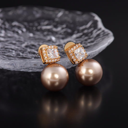 Vintage Pearl Geometric Chic Earrings for Women